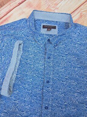Johnston & Murphy Blue Wave Short-Sleeve Shirt XXL